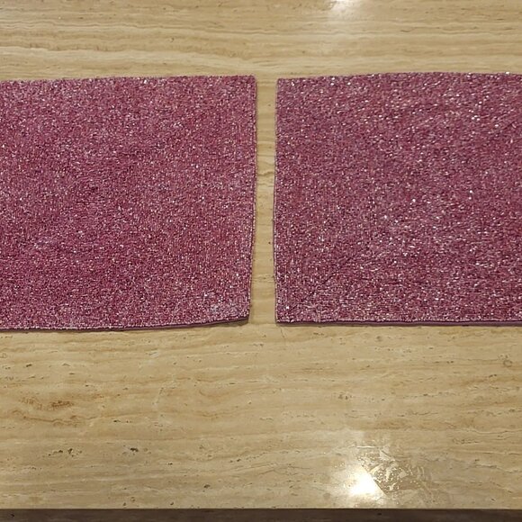 Kim Seybert Glass Bead Pink Purple Placemats Shiny Sparkle Set of 2 14" Square - Picture 5 of 9